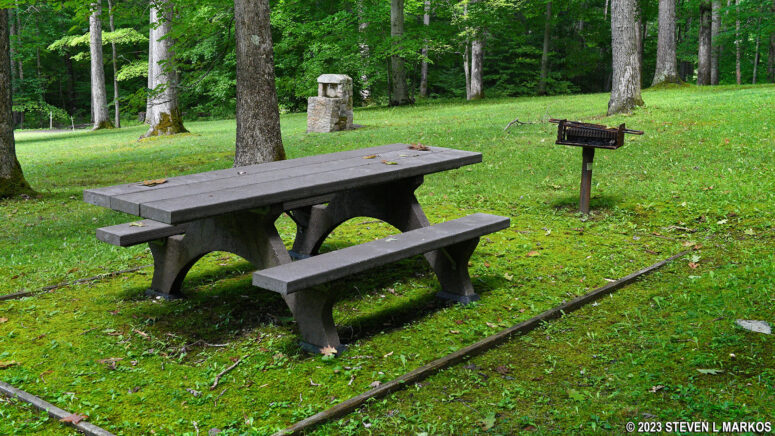 Main section of the picnic area at Fort Necessity National Battlefield