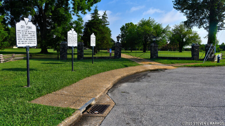 Street parking at the entrance of the Grant's Headquarters unit of Petersburg National Battlefield