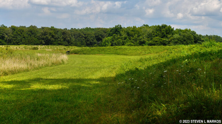 Earthwork remnants of Fort Gregg at Petersburg National Battlefield