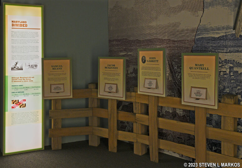 Exhibit on Maryland's view of the Civil War at Monocacy National Battlefield's Visitor Center museum