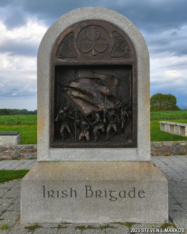 Irish Brigade Monument next to the Bloody Lane observation tower at Antietam National Battlefield