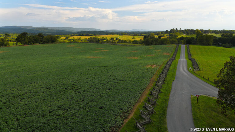 View to the south from the observation tower along Bloody Lane at Antietam National Battlefield