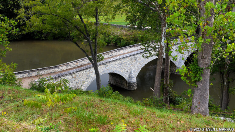 Confederate viewpoint of the Burnside Bridge at Antietam National Battlefield