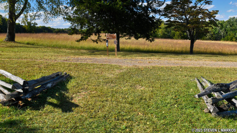 Western end of the Tibbs Trail starts at the Confederate Cemetery, Appomattox Court House National Historical Park