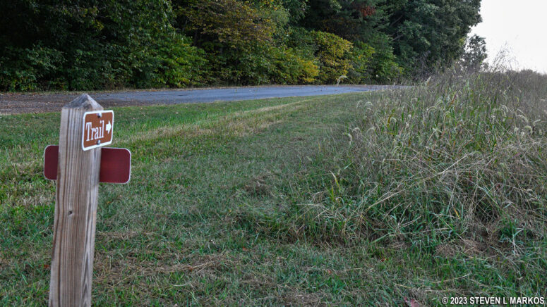 Western end of the Tibbs Trail follows along Gordon Drive, Appomattox Court House National Historical Park