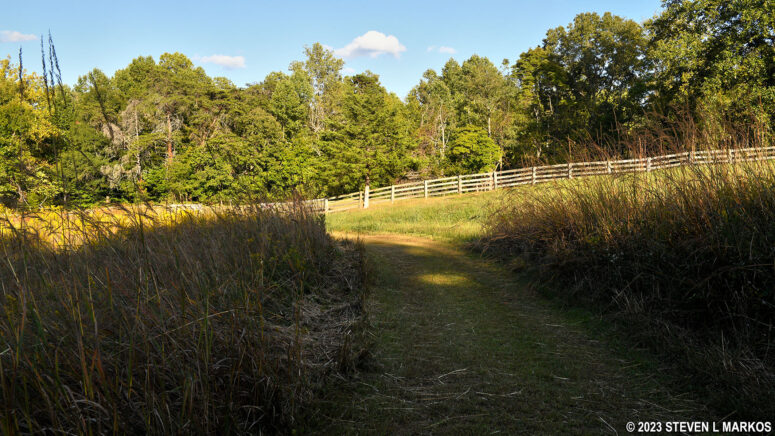 Eastern end of the Tibbs Trail at Appomattox Court House National Historical Park