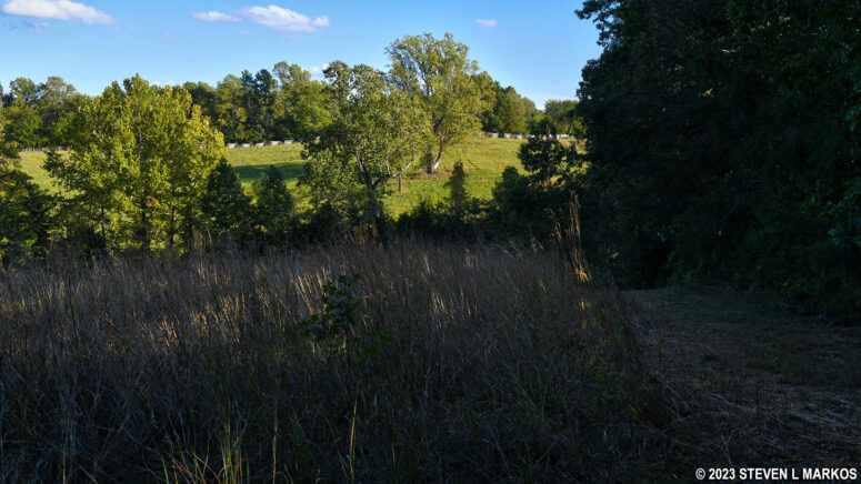 Valley between the Tibbs Trail and the Richmond-Lynchburg Stage Road at Appomattox Court House National Historical Park