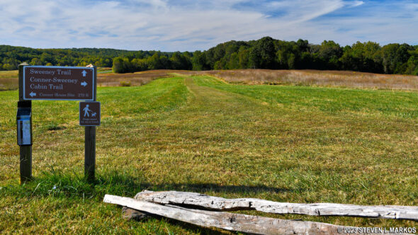 Northern trailhead for the Sweeney Trail at Appomattox Court House National Historical Park
