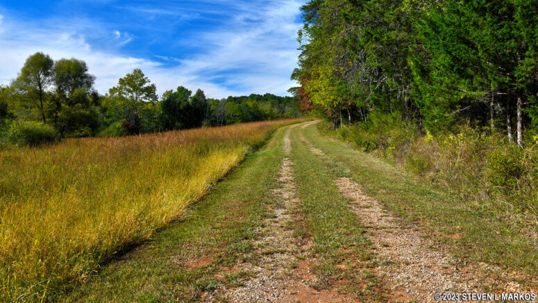 Sweeney Trail north of the intersection with the Ferguson Wildlife Trail at Appomattox Court House National Historical Park
