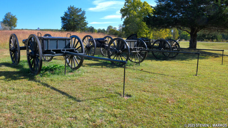 Cannons and caissons at Artillery Park, Appomattox Court House National Historical Park