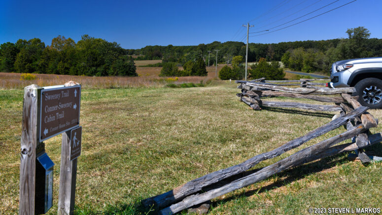 Start of the Conner-Sweeney Cabin Trail at Appomattox Court House National Historical Park