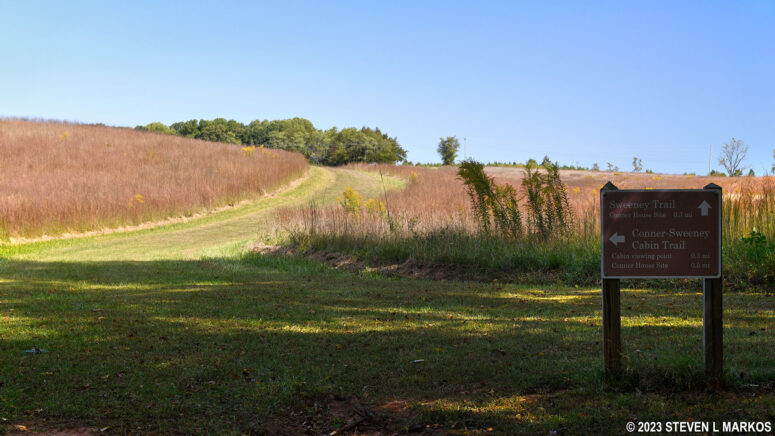 Intersection of the Conner-Sweeney Cabin Trail and the Sweeney Trail at Appomattox Court House National Historical Park