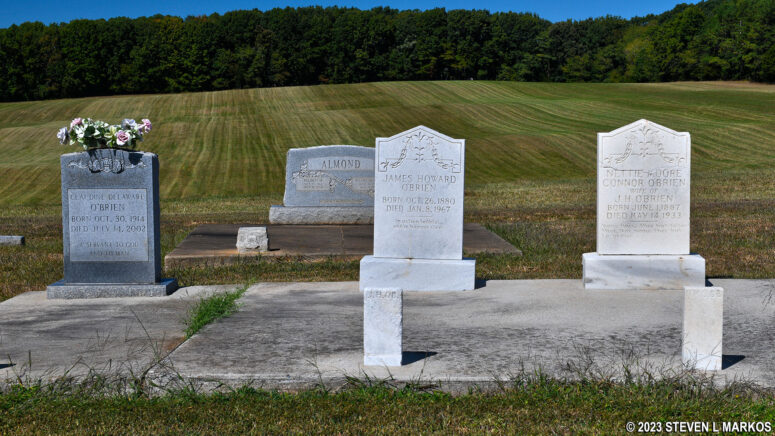 Tombstones in the O'Brien Cemetery at Appomattox Court House National Historical Park