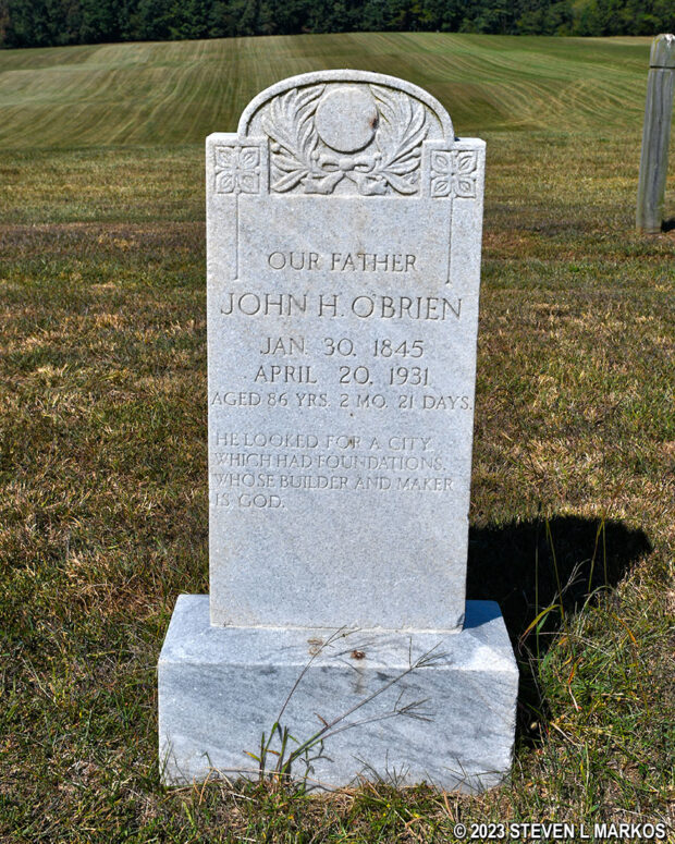 Tombstones in the O'Brien Cemetery at Appomattox Court House National Historical Park