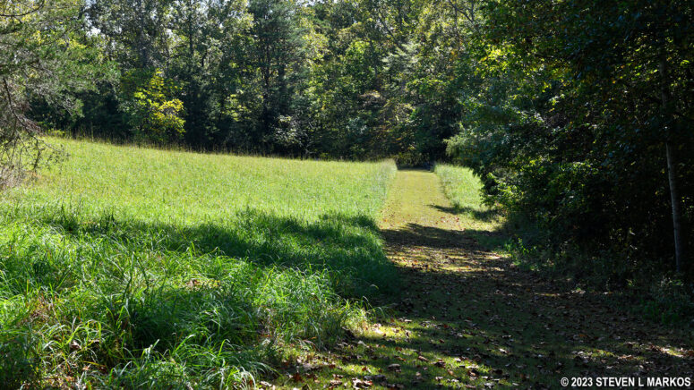 The Tobacco Prizery Nature Trail runs through a meadow at its southern end, Appomattox Court House National Historical Park