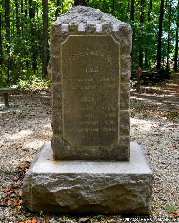 Side of the North Carolina Monument at Appomattox Court House National Historical Park
