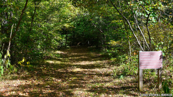 Southern trailhead of the Southside Connector Trail at Appomattox Court House National Historical Park