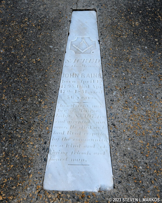 Tombstone in the Raine Family Cemetery at Appomattox Court House National Historical Park