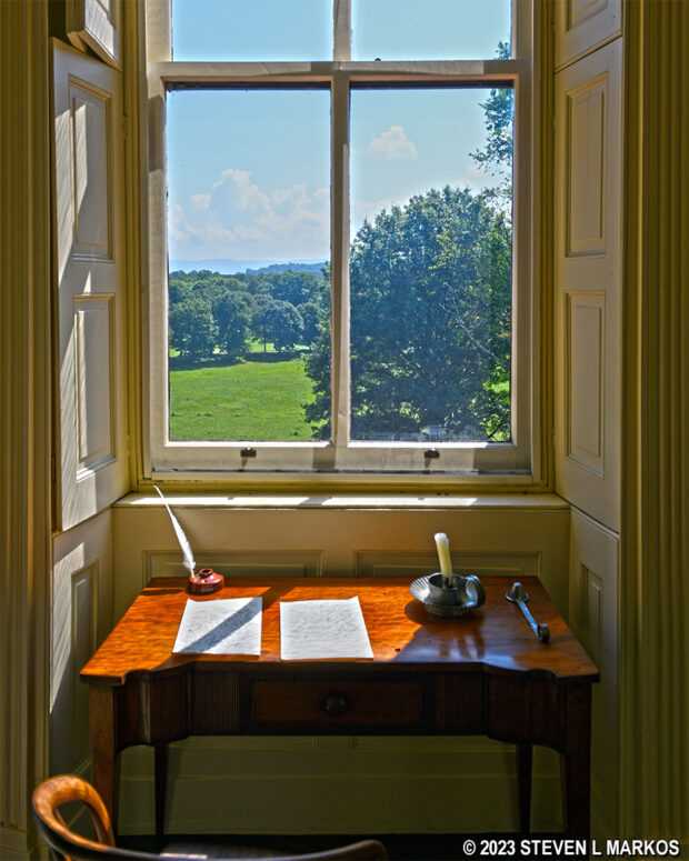 View from the large upstairs bedroom in the Stone House at Friendship Hill National Historic Site