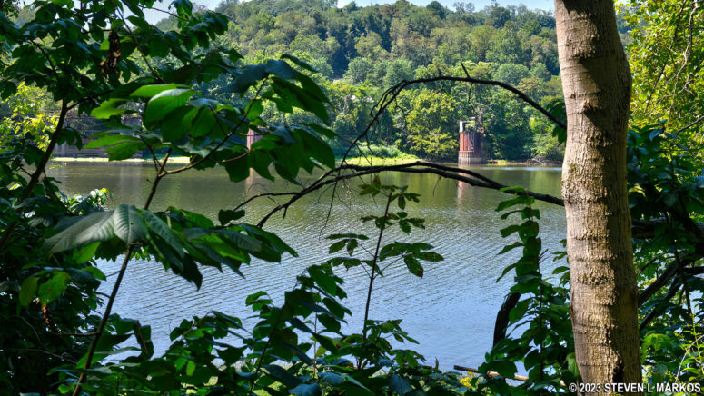 River gauge on the other side of the Monongahela River from Friendship Hill National Historic Site