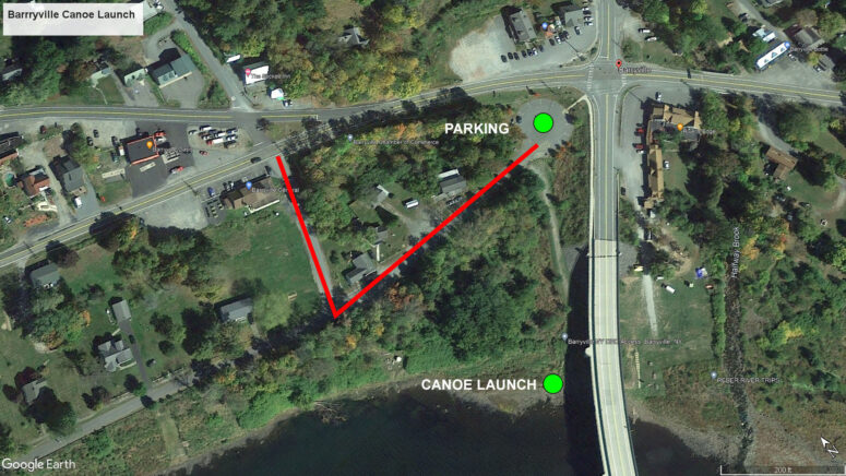 Satellite view of the Barryville Canoe Launch