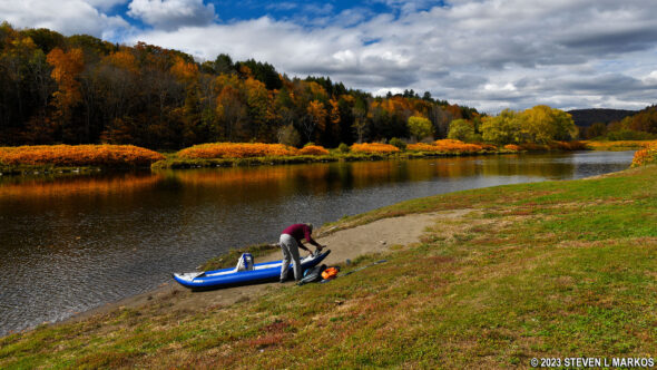 Hancock, New York DEC Canoe Launch on the Upper Delaware Scenic and Recreational River