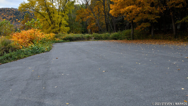 Disabled visitor parking lot at the Buckingham Boat Ramp in Pennsylvania, Upper Delaware Scenic and Recreational River