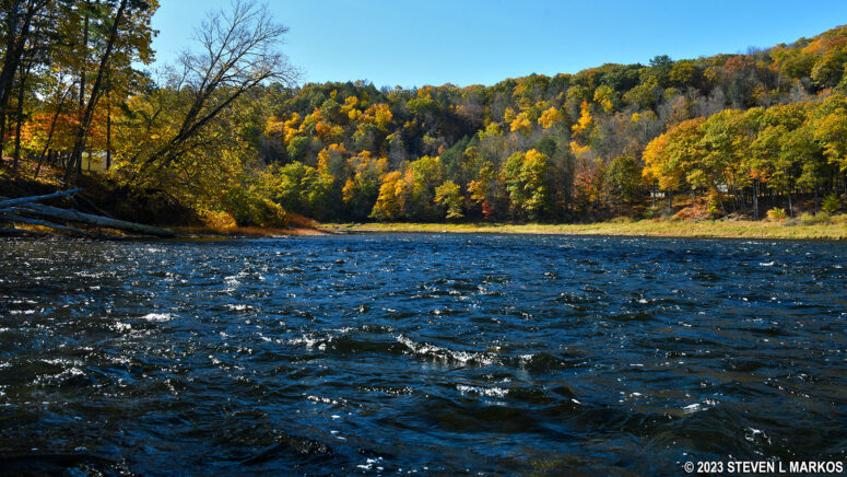 Small rapids just downriver from the Pennsylvania boat ramp at Narrowsburg, Upper Delaware Scenic and Recreational River
