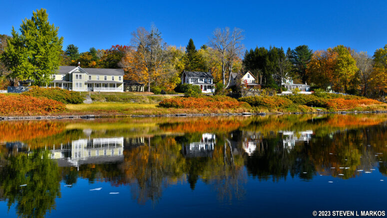 Homes along the Upper Delaware Scenic and Recreational River near Barryville, New York
