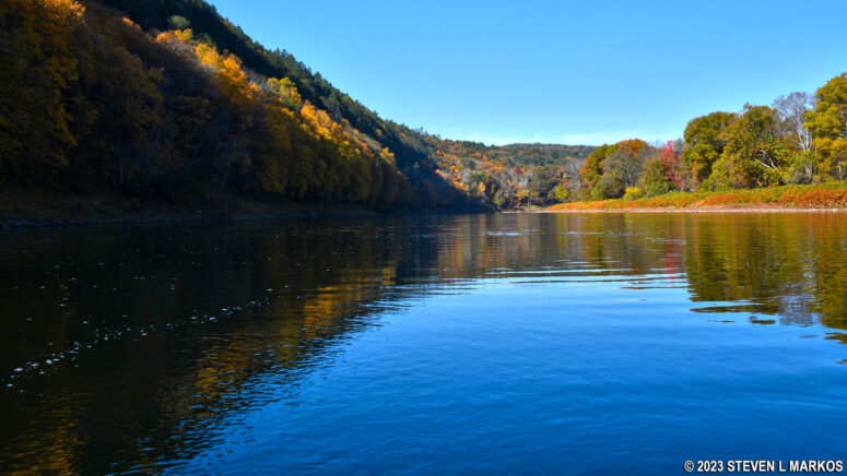 Calm water a mile downriver from Barryville, Upper Delaware River Scenic and Recreational River