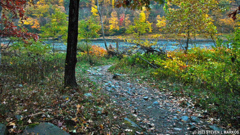 Rocky trail to the Mongaup Canoe Launch on the Upper Delaware Scenic and Recreational River