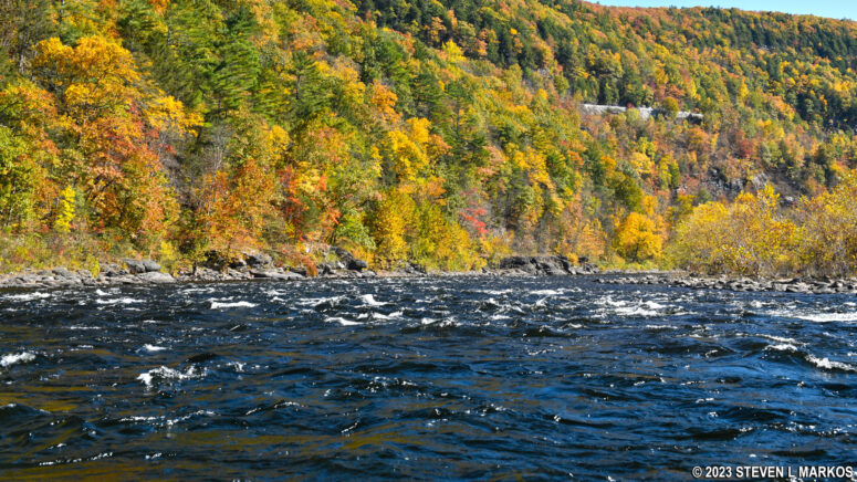 Smaller rapids downstream of the large Mongaup Rapids on the Upper Delaware Scenic and Recreational River