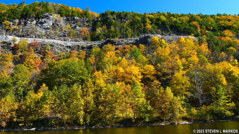 View from the Upper Delaware Scenic and Recreational River of the overlooks on NY 97 between Mongaup and Sparrowbush