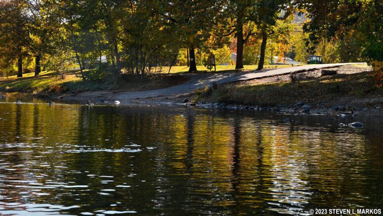 Boat ramp on the Delaware River at Matamoras, Pennsylvania