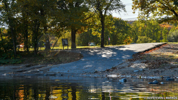 View of the Matamoras Boat Ramp from the Delaware River