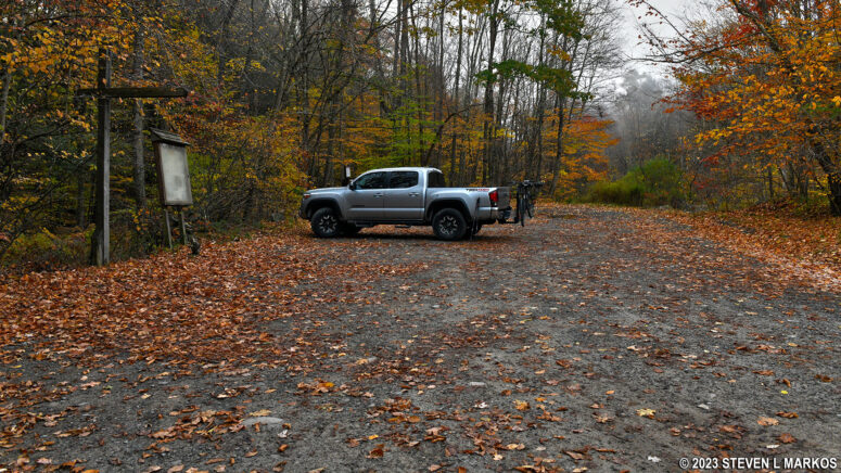 Parking lot for the Bouchoux Trail near Lordville, New York