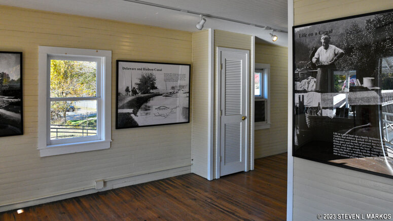 Exhibits inside the toll house at the Roebling Delaware Aqueduct in Lackawaxen, Pennsylvania