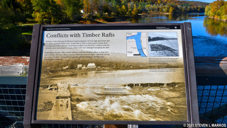 Wayside exhibit at the Roebling Delaware Aqueduct in Lackawaxen, Pennsylvania