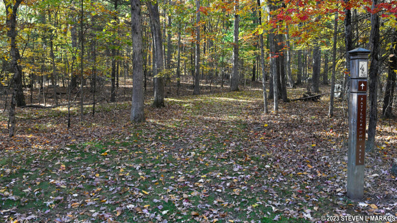 Start of the Battleground Trail at Minisink Battleground Park in Barryville, New York
