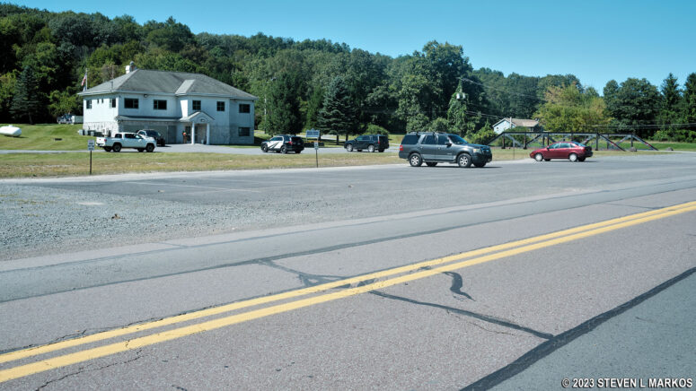 Parking area for the Matamoras Boat Ramp on the Delaware River