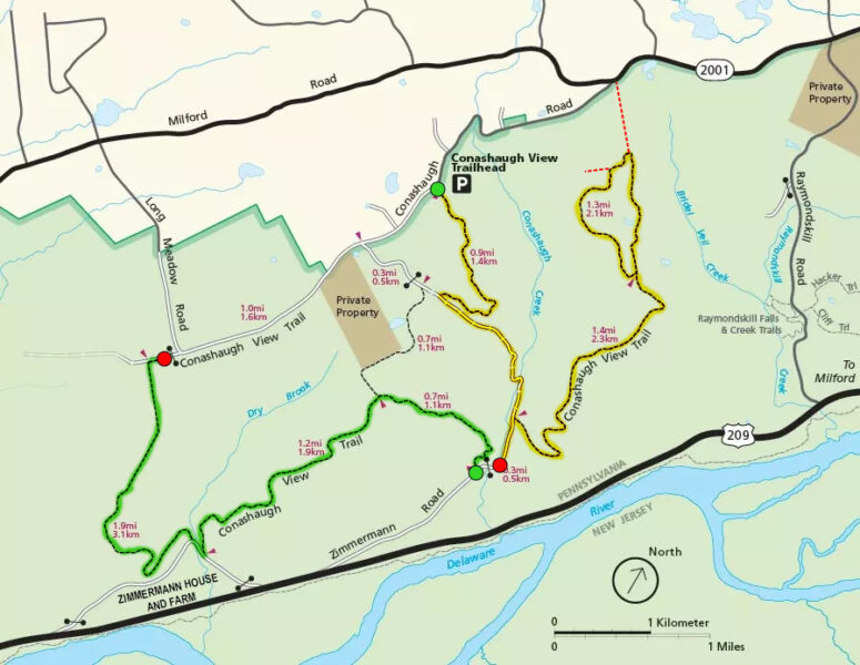 Conashaugh View Trail routes