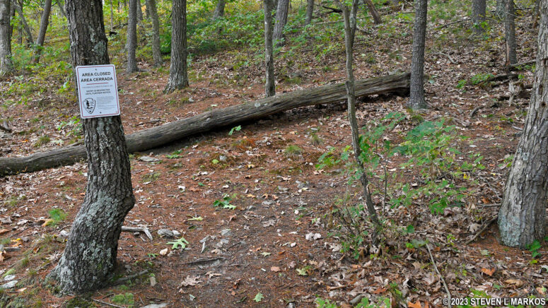 The lower Cliff Trail in Delaware Water Gap National Recreation Area avoids a section of the park closed for Peregrine falcon nesting
