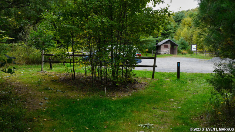 Arriving back at the Cliff Park Trailhead parking lot after a hike on the Pond Loop Trail in Delaware Water Gap National Recreation Area