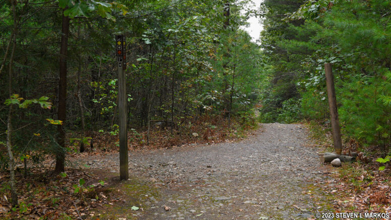 Intersection of the Buchanan Trail and Hackers Trail in the Cliff Park section of Delaware Water Gap National Recreation Area