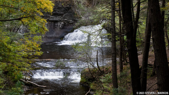 The Hackers Trail at Delaware Water Gap National Recreation Area leads to Hackers Falls