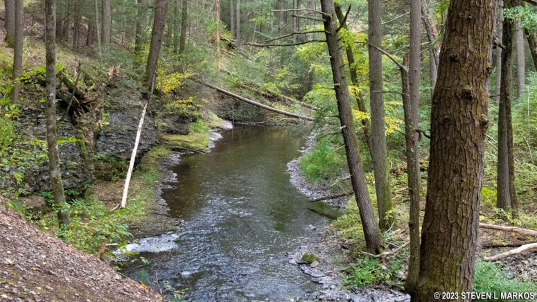 Hackers Trail overlooks Raymondskill Creek just south of Hackers Falls in Delaware Water Gap National Recreation Area