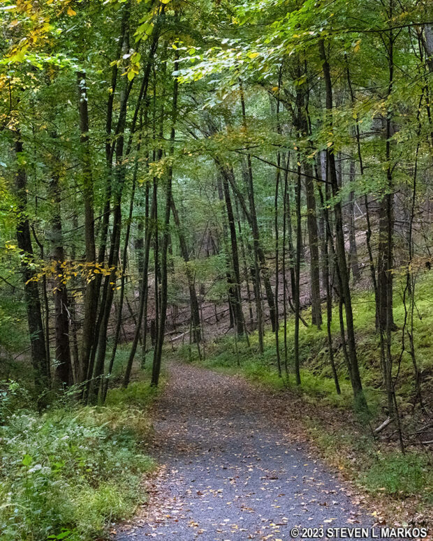 Typical terrain at the southern end of the Hackers Trail in the Cliff Park section of Delaware Water Gap National Recreation Area