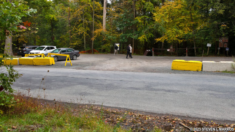 Hackers Trailhead parking lot on Raymondskill Road in Delaware Water Gap National Recreation Area