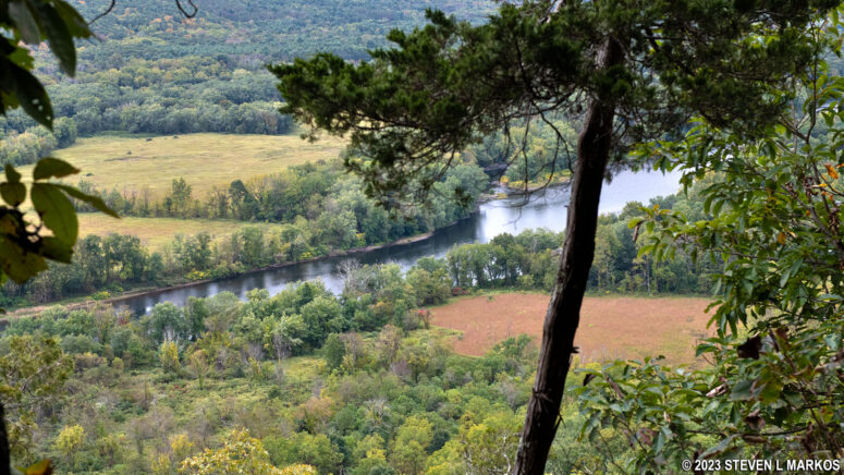 View from the southern end of the lower Cliff Trail in Delaware Water Gap National Recreation Area