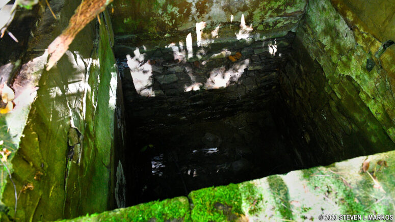 Below ground section of the possible remnants of an old mill near the Zimmermann Farm in Delaware Water Gap National Recreation Area